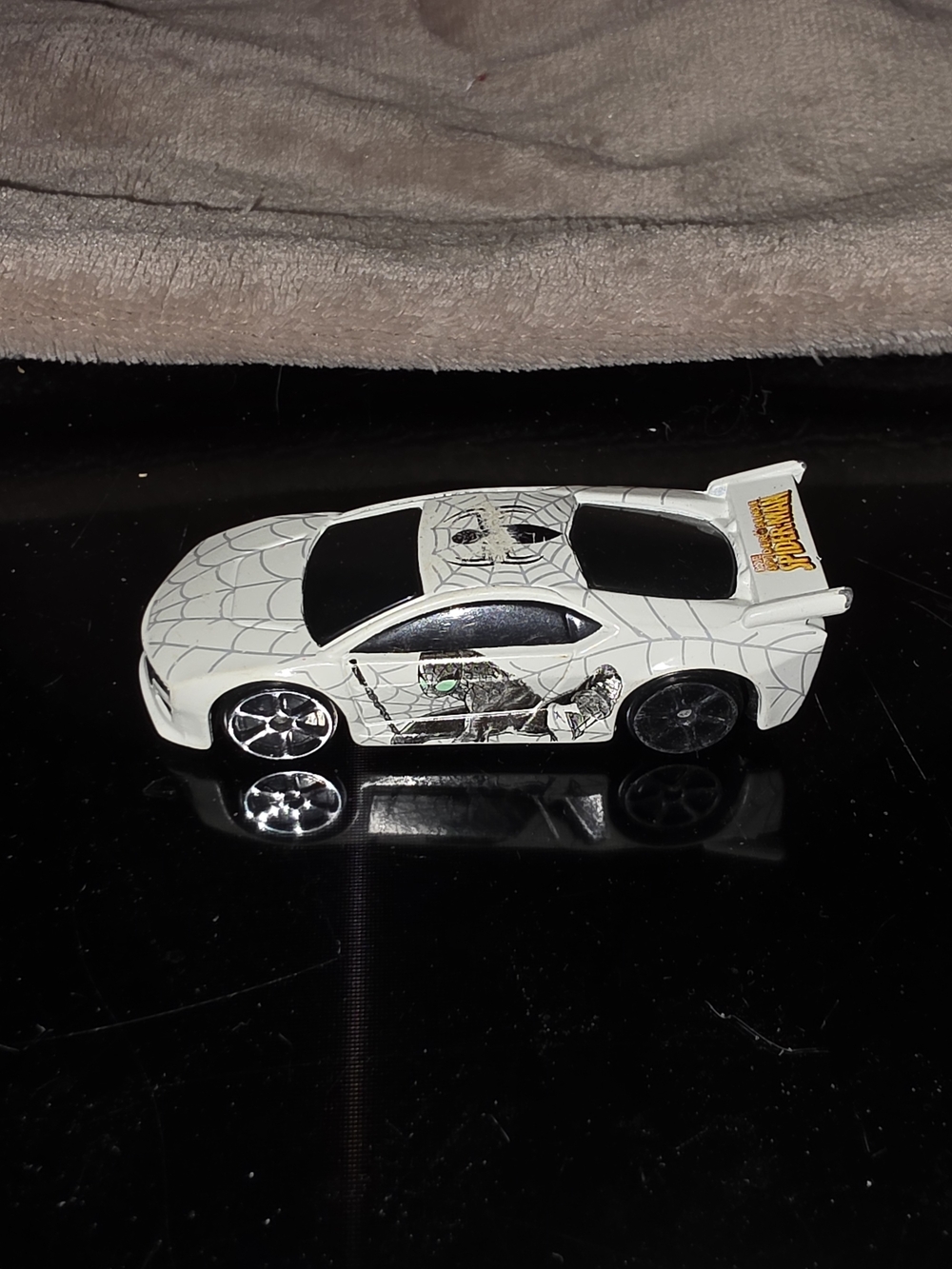 White Spider-Web Sports Car Toy for Kids